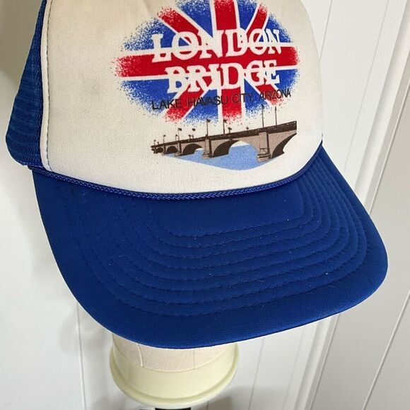 London Bridge Lake Havasu City Arizona Hat Cap Snapback Blue Mesh Back - Picture 2 of 9